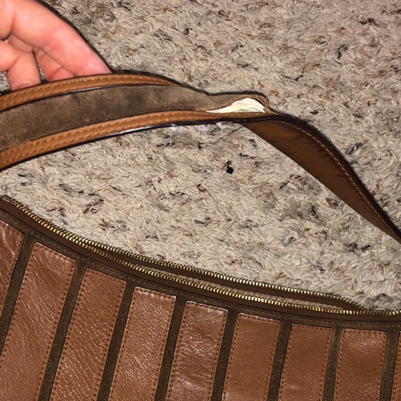 Leather Michael Kors Vintage Saddlebag fringe tassel Purse - Picture 6 of 12